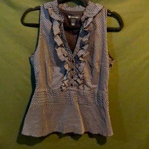 🖤 INC Classic Cotton Black & White Polka Dot Sleeveless blouse
